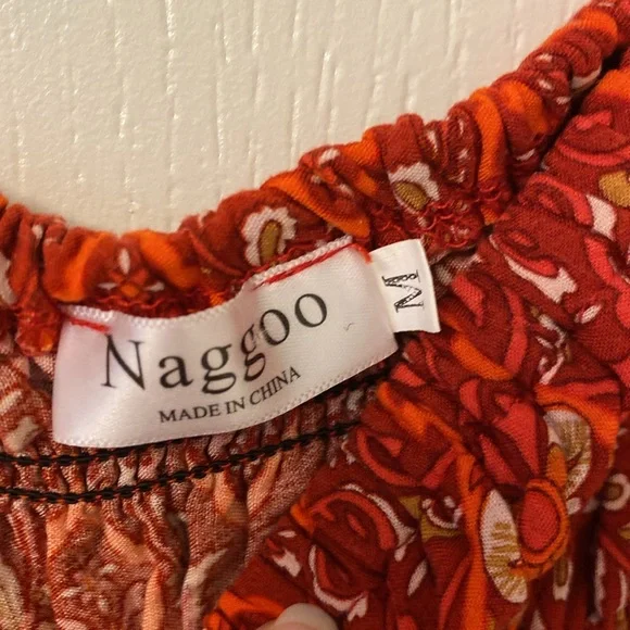 Red floral midi dress - Picture 5 of 6